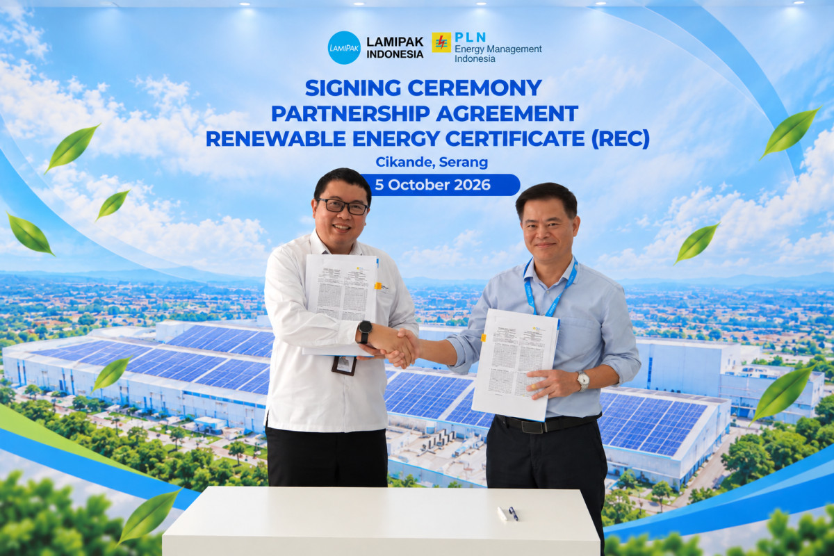 Dukung Transisi Energi Bersih, LamiPak Beli 10.000 MWh Sertifikat Energi Terbarukan dari PLN EMI