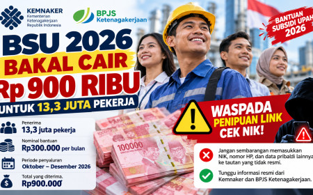 BSU 2026 Bakal Cair Rp 900 Ribu untuk 13,3 Juta Pekerja, Waspada Penipuan Link Cek NIK!